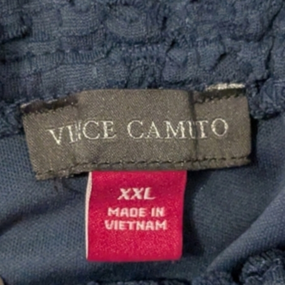 Vince Camuto Blue Puff Sleeve Smocked Blouse - Picture 7 of 9